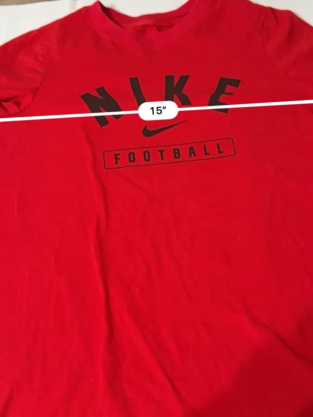 Nike Football Long Sleeve Graphic Tee Youth Small Red Athletic Shirt